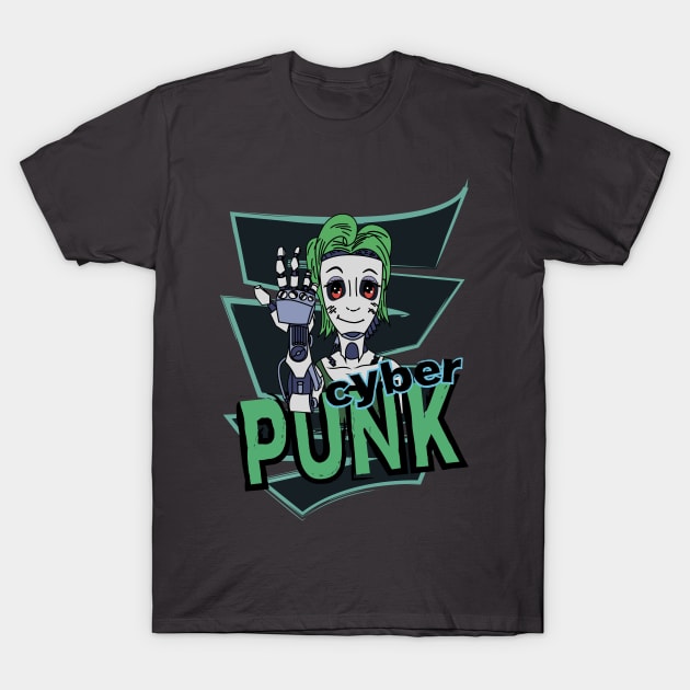 Cyberpunk Girl T-Shirt by CrimsonsDesign